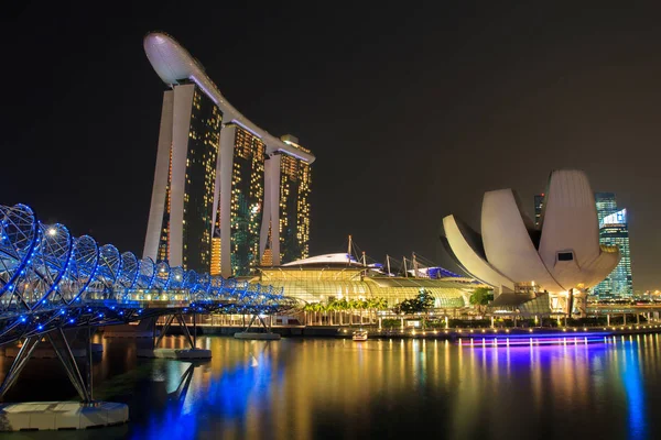 Singapur Skyline Vista Marina Bay — Foto de Stock