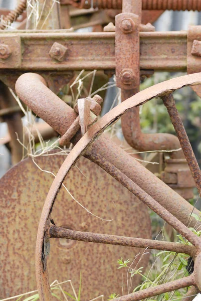 Ruota Arrugginita Vecchi Macchinari Agricoli — Foto Stock