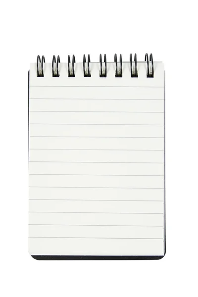 Abra Bloco Notas Página Branco Notebook Isolado Fundo Branco — Fotografia de Stock