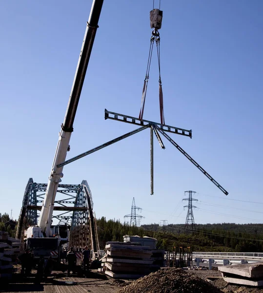 Construction New Road Bridge Background Nature North — Stock Photo, Image