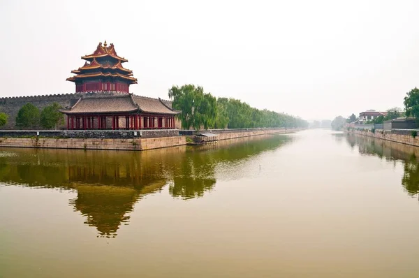 Foggy Ccanal Fora Cidade Proibida Beijin China — Fotografia de Stock