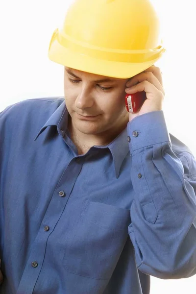 Man Receives Call Customer Makes Calls His Business — Stock Photo, Image