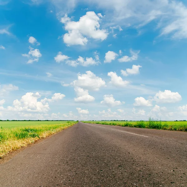 Bedeckt Himmel Und Asphalt Straße Bis Zum Horizont — Stockfoto