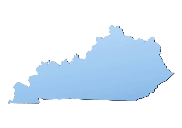 Kentucky Estados Unidos Mapa Preenchido Com Gradiente Azul Claro Alta — Fotografia de Stock