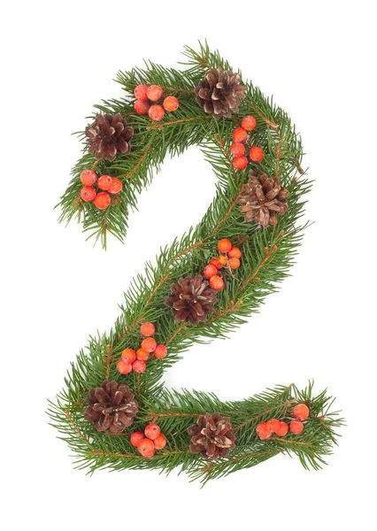 Número Decoração Árvore Natal Parte Conjunto Completo — Fotografia de Stock