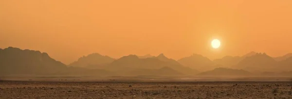Pôr Sol Deserto Saara — Fotografia de Stock