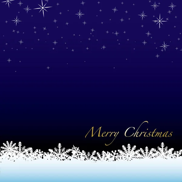 Navidad Escena Invierno Con Nieve Deriva Cielo Nocturno Estrellado — Foto de Stock