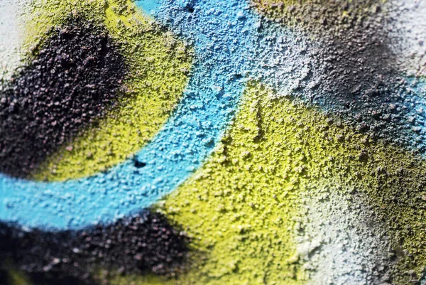 Uma Fotografia Perto Graffiti Pintado Spray Uma Parede Concreto Texturizado — Fotografia de Stock