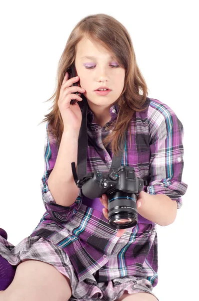 Teenager Girl Studio Isolated White — Stock Photo, Image