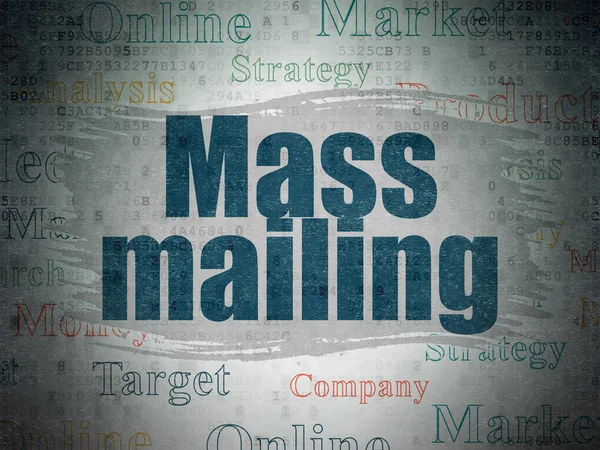 Koncepcja Marketingowa Malowane Niebiesko Tekst Mass Mailing Cyfrowe Dane Papierowe — Zdjęcie stockowe