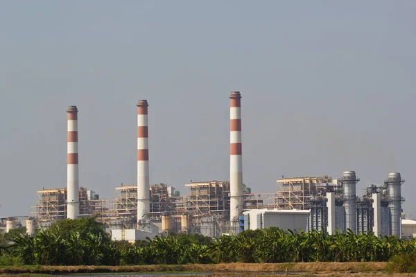 Gas Turbine Elektrische Elektriciteitscentrale Schemering — Stockfoto