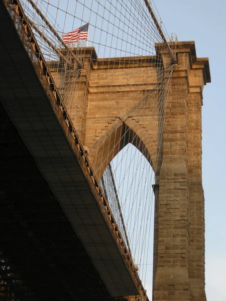 Puente Brooklyn Nueva York Detalle Foto Vertical — Foto de Stock