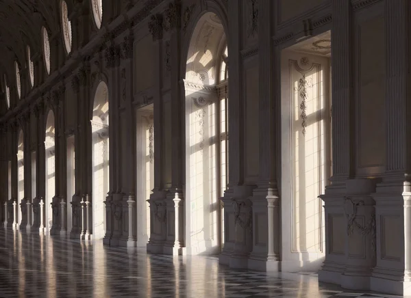 Detail Der Galeria Diana Venaria Italien Luxus Königlichen Palastes Interieur — Stockfoto