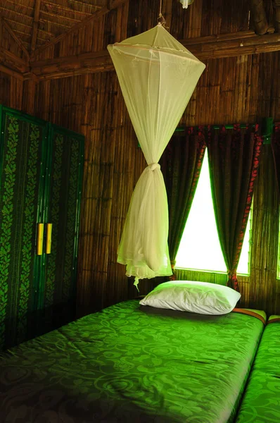 Interior Rumah Bambu Kayu — Stok Foto