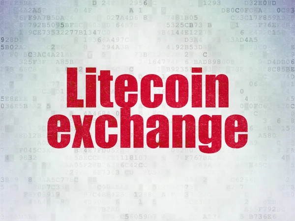 Concept Van Blockchain Rode Woord Litecoin Exchange Digitale Data Paper — Stockfoto