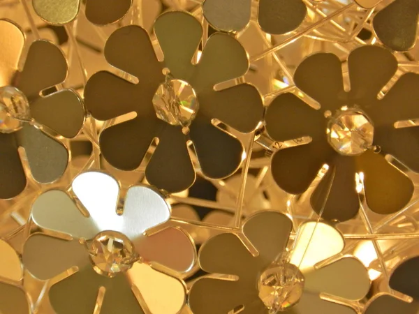 Pattern Golden Metallic Flowers — Stock Photo, Image