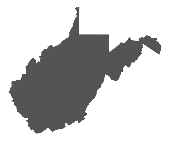 Carte Virginie Occidentale Usa Non Ombragée — Photo