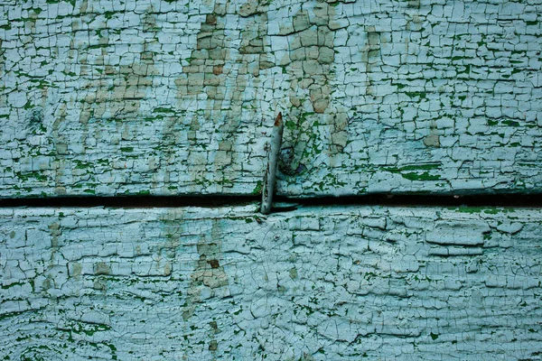 Stare Malowane Drewniane Ściany Wystające Paznokci — Zdjęcie stockowe