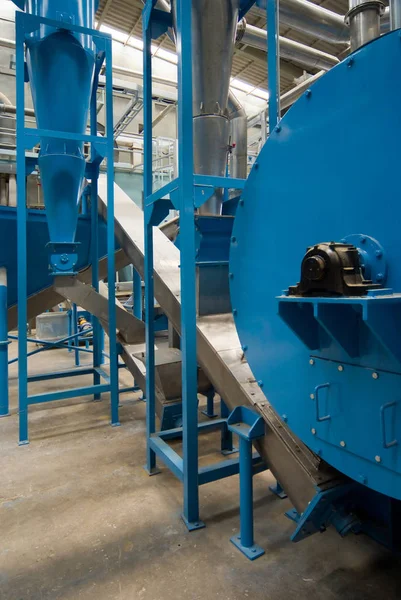 Production Thank Built Conveyor Belts Processing Plant — Stock Photo, Image
