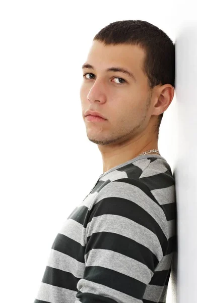 Joven Caucásico Hombre Fondo Blanco — Foto de Stock