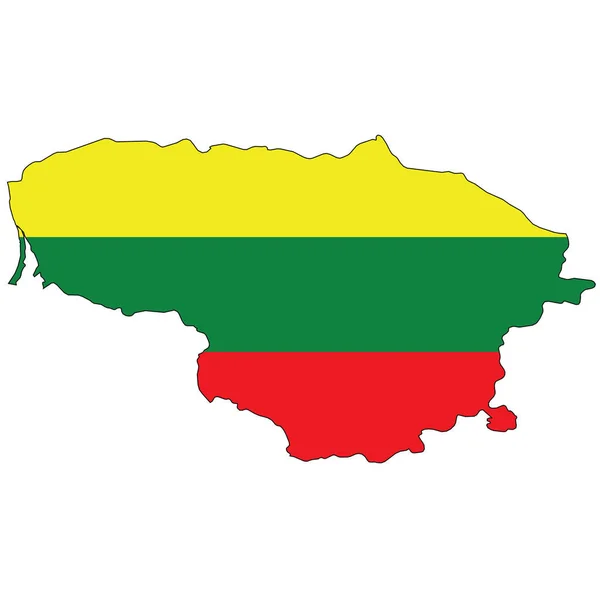Országvázlat Litván Zászló Mellett — Stock Fotó