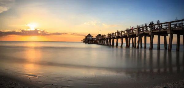 Nápoly Móló Strandon Naplementekor Nápolyban Floridában Usa — Stock Fotó