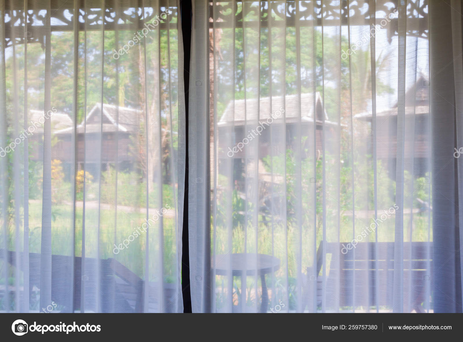 Green Rice Field Villa Built Rice Barn See Trough White Stock