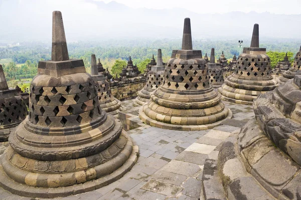 Unesco Nun Dünyanın Büyük Eski Budist Tapınağı Olan Borobudur Dünya — Stok fotoğraf
