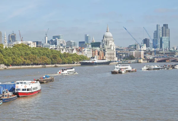 River Thames Londra Birleşik Krallık Panoramik Manzarasını — Stok fotoğraf