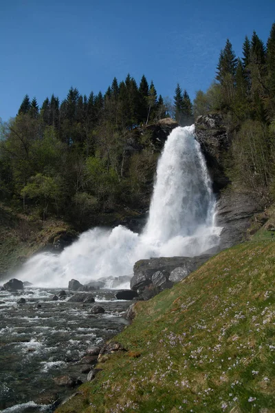 Les Photos Proviennent Partie Occidentale Norvège Les Fjords Étroits Les — Photo