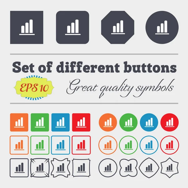 아이콘 다채로운 다양한 품질의 버튼의 세트의 그래프 — 스톡 사진