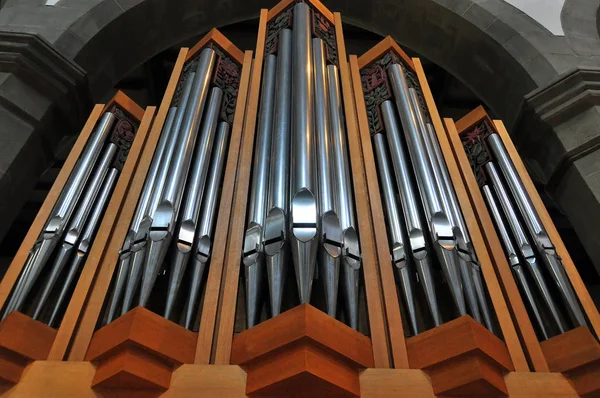 Órgano Típico Una Iglesia Católica Alemana — Foto de Stock