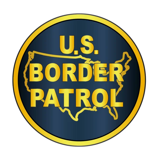 Egy Ábrázolása Egyesült Államok Határellenőrzés Gomb — Stock Fotó
