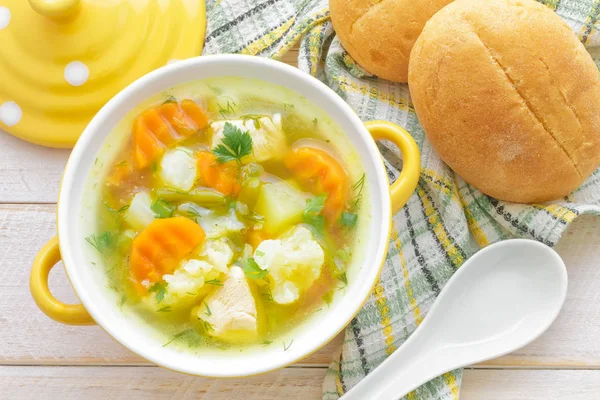 美味的自制汤的背景 — 图库照片