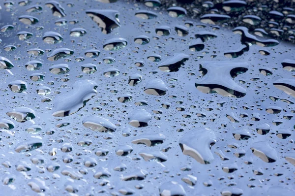 Macro Shot Gotas Água Vidro — Fotografia de Stock