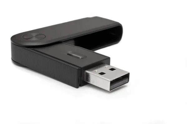 Blisko Niski Kąt Poziomu Przechwytywania Jednego Czarnego Adaptera Usb Karty — Zdjęcie stockowe