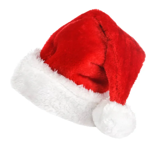 Cappello Santa Rosso Isolato Sfondo Bianco — Foto Stock