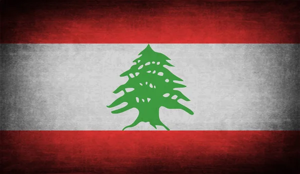 Flagge Von Libanon Mit Alter Textur Illustration — Stockfoto