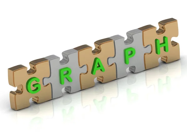 Graph Слово Золотої Головоломки Срібної Головоломки Білому Тлі — стокове фото