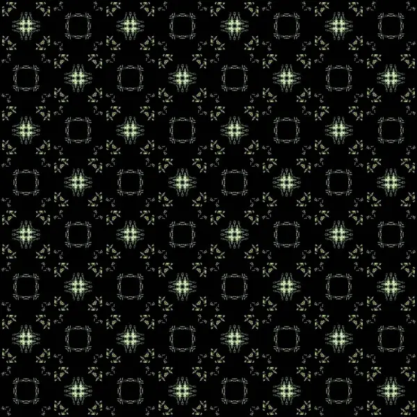 Naadloze Textuur Met Rendering Abstracte Fractal Groen Patroon Een Zwarte — Stockfoto