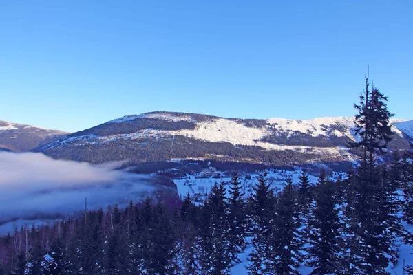 Paisaje Montaña Invierno Complejo Spindleruv Mlyn Krkonose República Checa — Foto de Stock