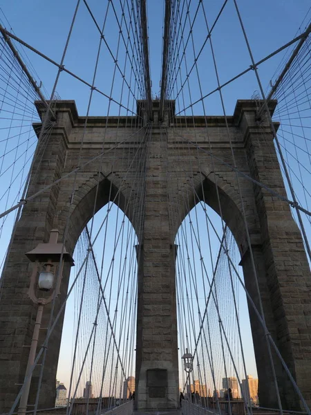 Parte Del Famoso Puente Colgante Nueva York — Foto de Stock