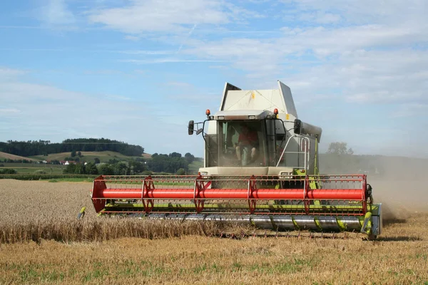 Harvester Een Tarweveld — Stockfoto