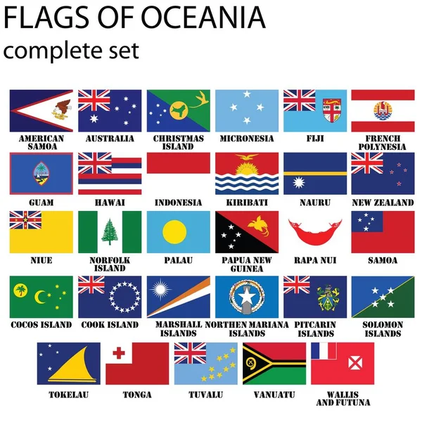 Banderas Oceanía Todos Los Países Colores Originales — Foto de Stock