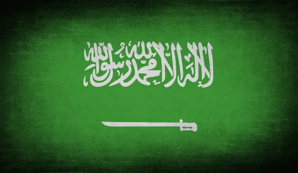 Bandera Arabia Saudita Con Textura Antigua Ilustración — Foto de Stock