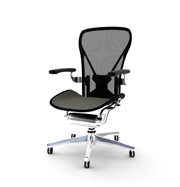 Kancelářská Židle Bílém Pozadí Rende — Stock fotografie