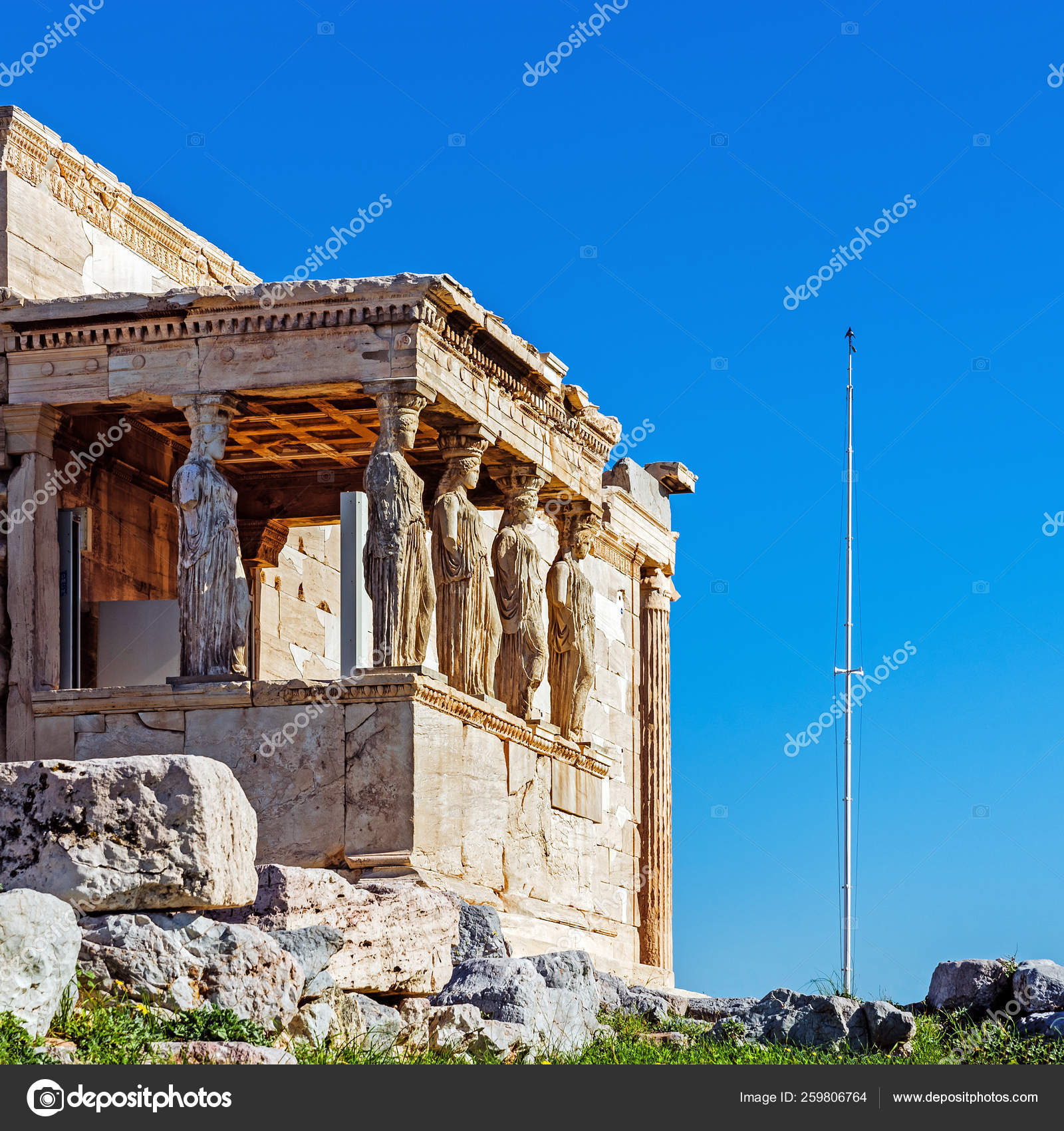 Old Temple Athena Archaic Temple Located Acropolis Athens Built