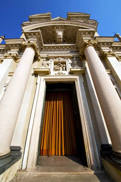 Lombardia Nel Busto Arsizio Vecchia Chiesa Chiusa Torre Mattoni Marciapiede — Foto Stock