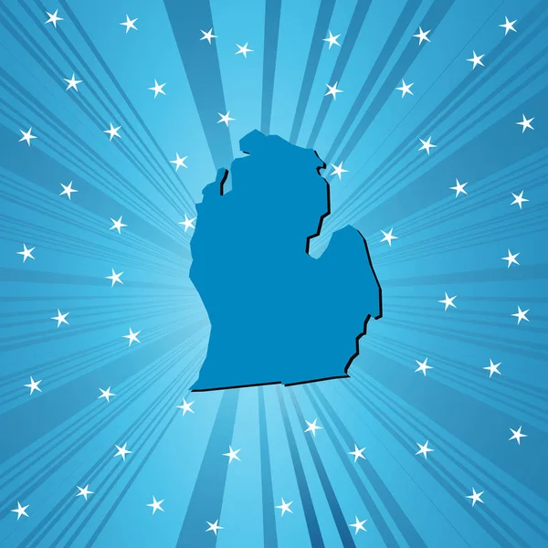 Blue Michigan Χάρτης Αφηρημένο Φόντο Για Σχεδιασμό Σας — Φωτογραφία Αρχείου