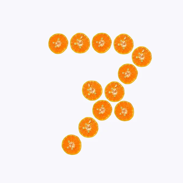 Create Number Orange Seven — Stock Photo, Image